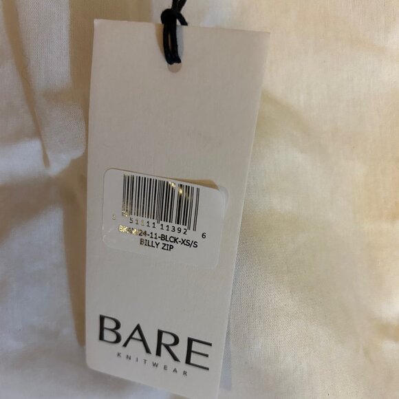 NWT Bare Knitwear Billy Zip Sweater in Classic Black XS - Picture 8 of 9